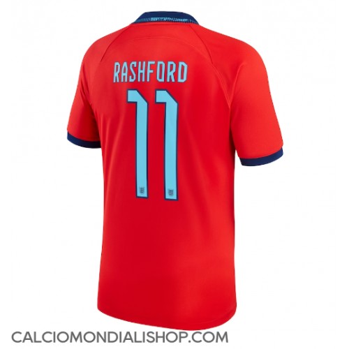 Maglie da calcio Inghilterra Marcus Rashford #11 Seconda Maglia Mondiali 2022 Manica Corta